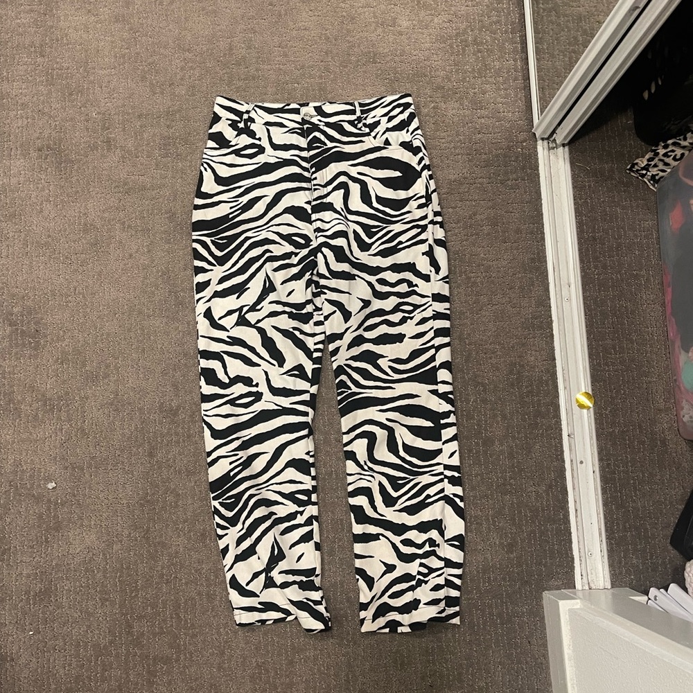 Zebra button up pants